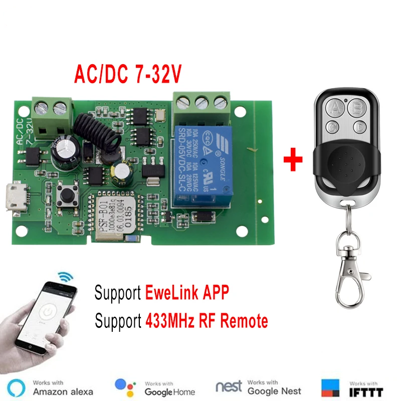 Relay Module 1 Channel - Ewelink التيار المتناوب/تيار مستمر 5 فولت