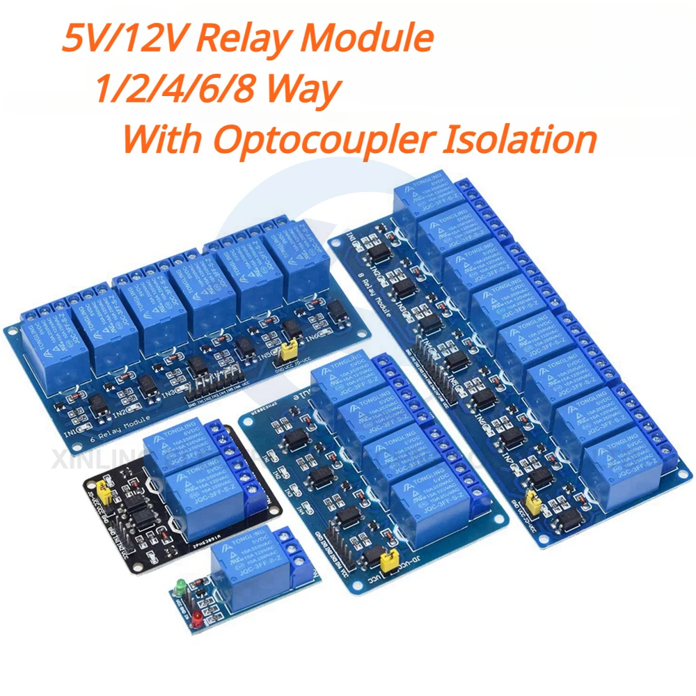 Relay Module 1 Channel - وحدة ريلاي 5/12 فولت بـ 1/2/4/6/8