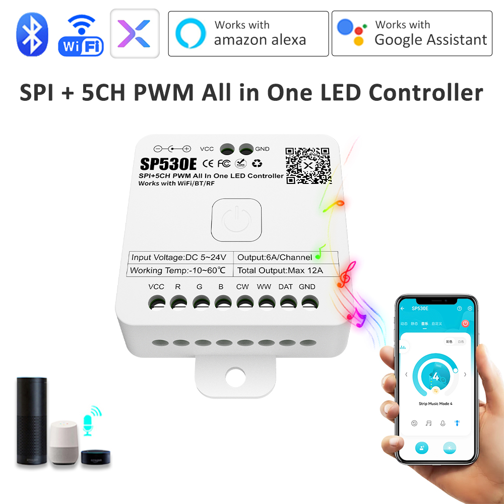 Ws2812B Strip 5V - وحدة تحكم LED متكاملة SP530E 12V