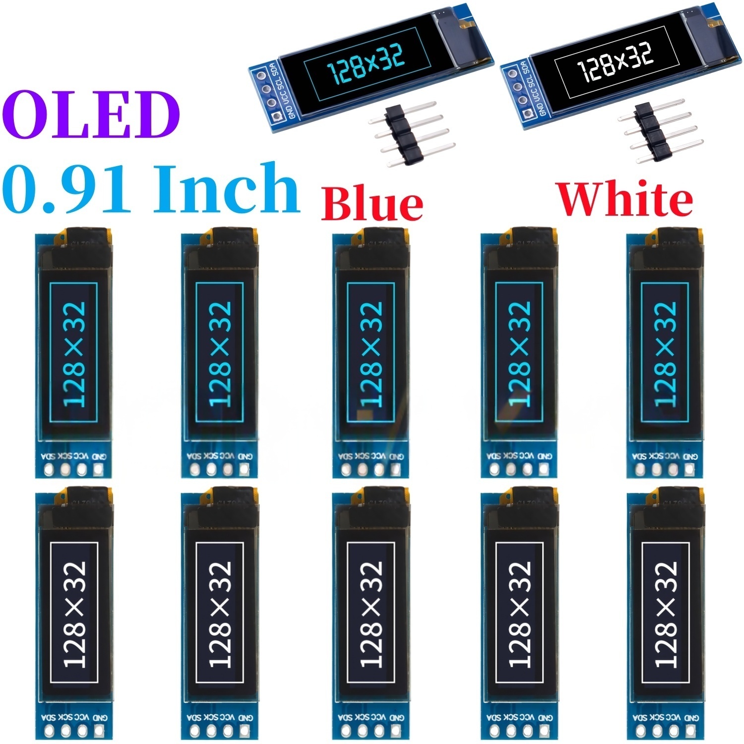 شاشة OLED بيضاء/زرقاء مقاس 0.9 - مراجعة Ssd1306 وسعره