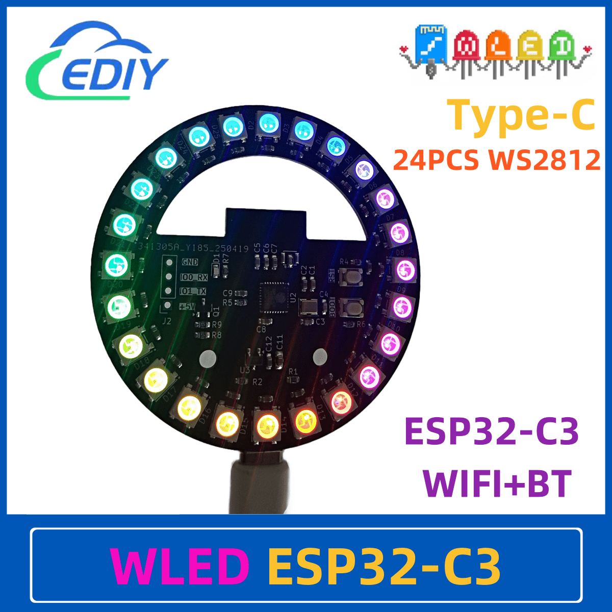 WLED ESP32-C3 مجلس التنمية ضوء - مراجعة Ws2812B وسعره
