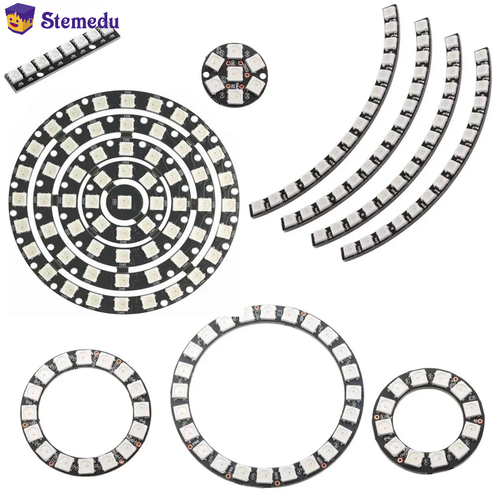 WS2812B 5050 RGB LED Ring 7 /  - مراجعة Ws2812B وسعره