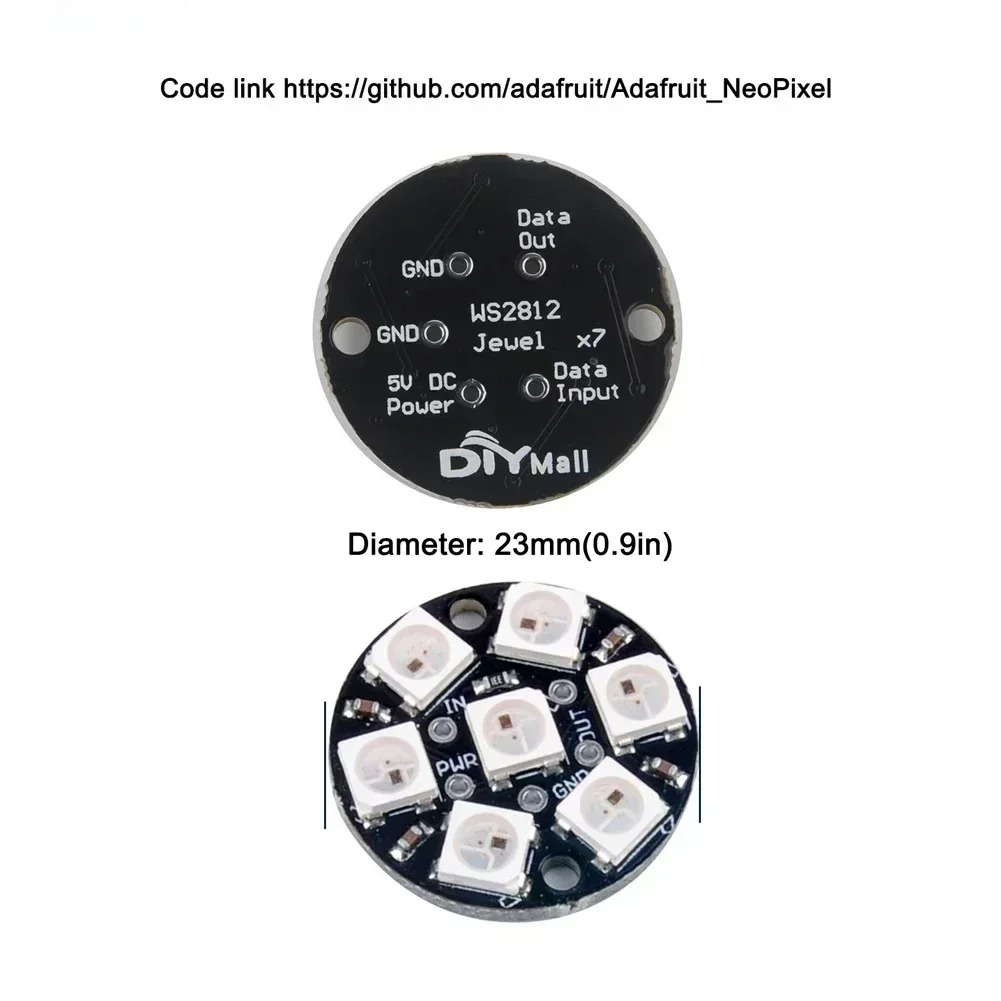 WS2812B 5050 RGB LED Ring 7 /  - مراجعة Ws2812B وسعره
