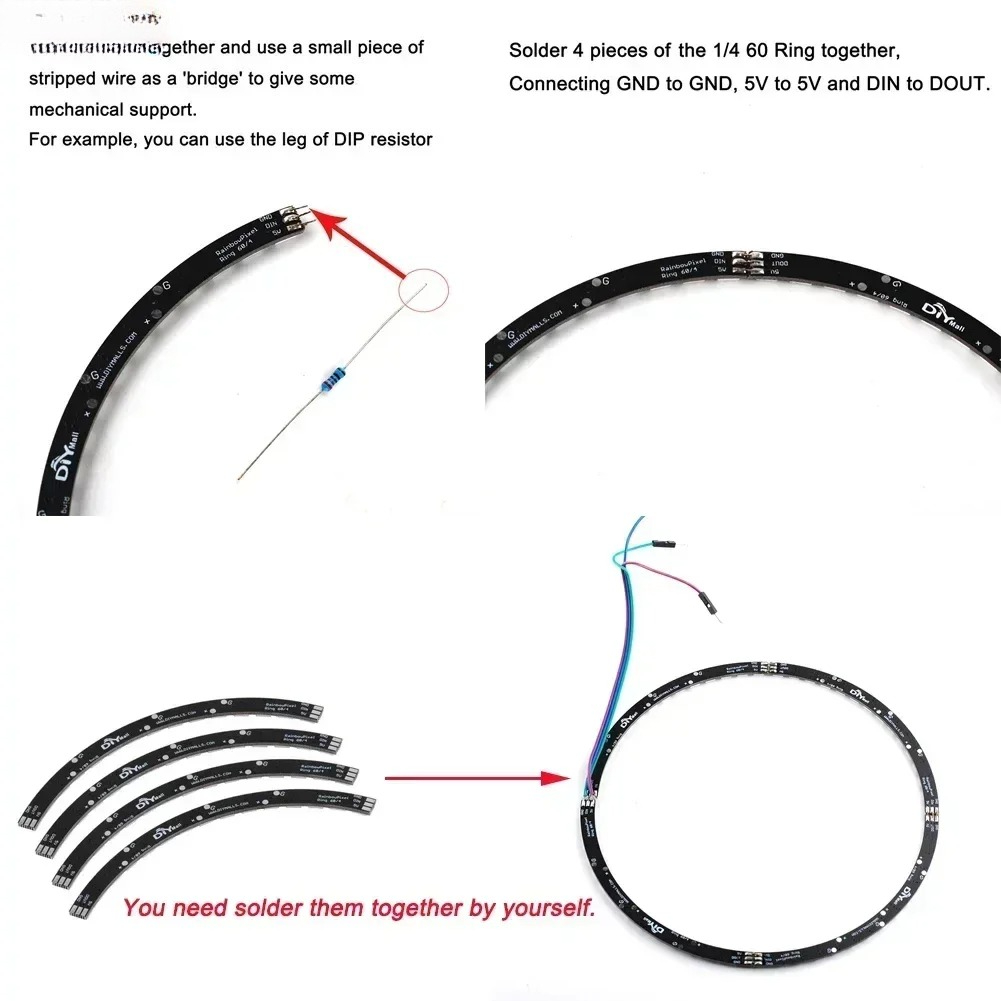 WS2812B 5050 RGB LED Ring 7 /  - مراجعة Ws2812B وسعره