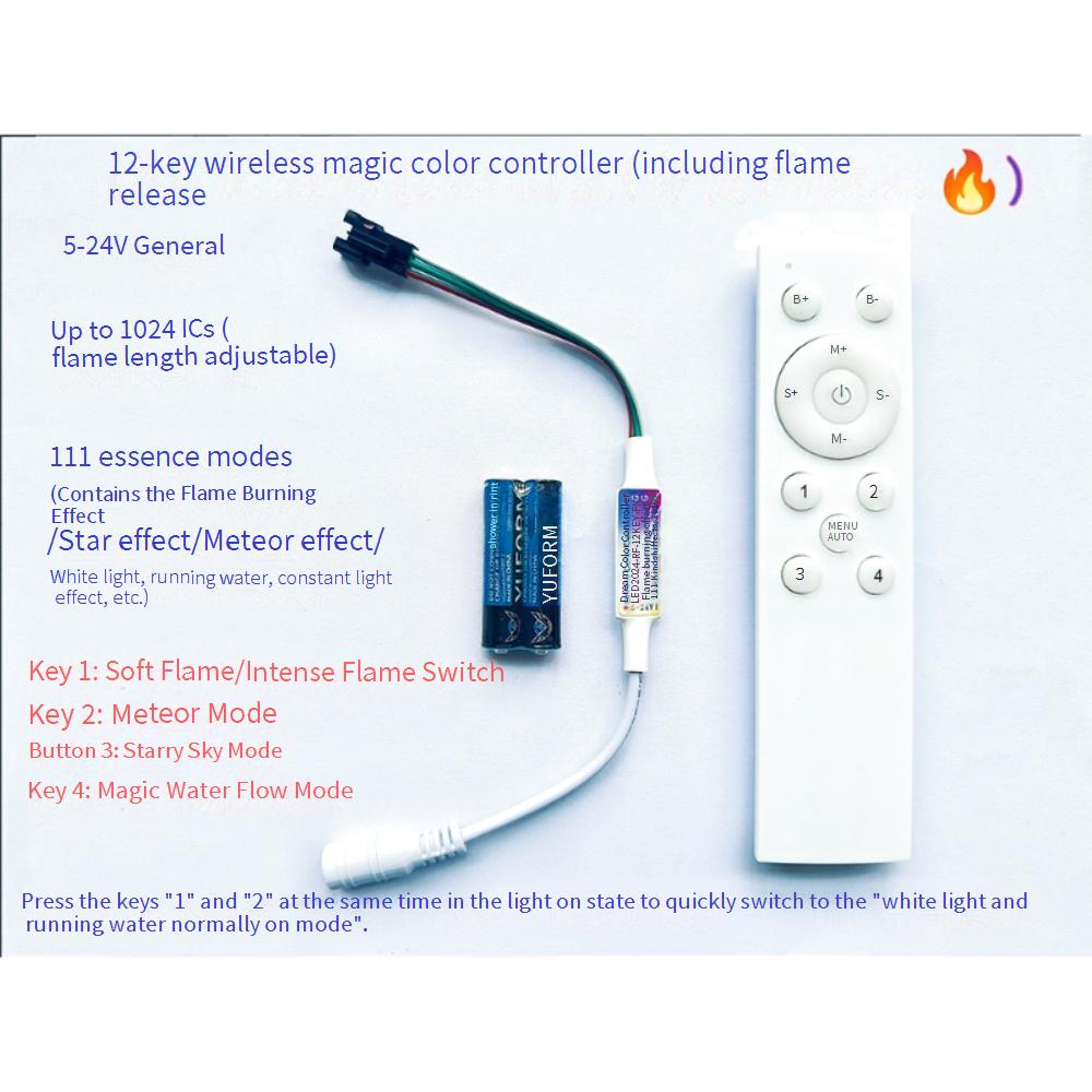 RF 12-مفتاح الخيال لهب تحكم له - مراجعة Ws2812B Strip 5V وسعره